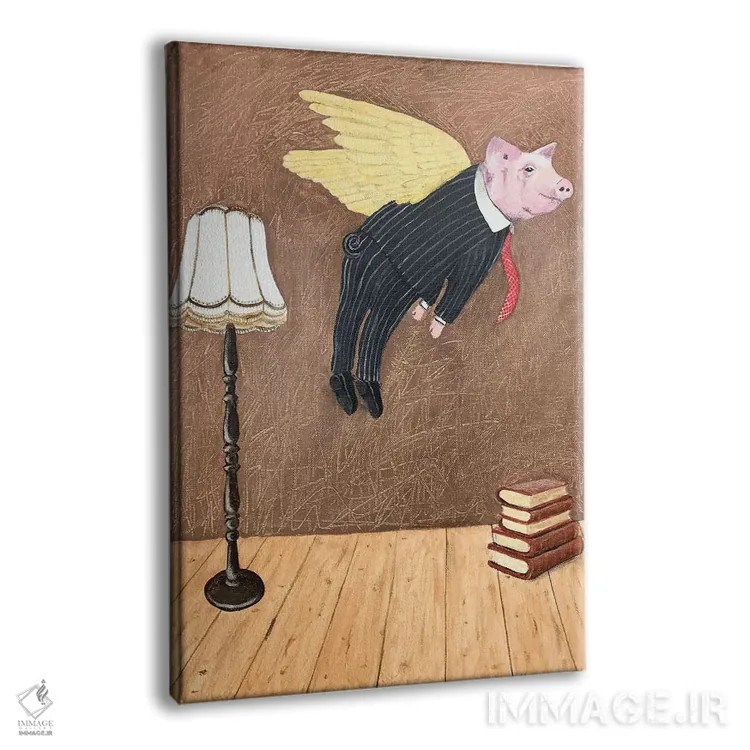 تابلو دکوراتیو خوک پرنده اثر کوکو د پاریس - نمای پرسپکتیو محصول