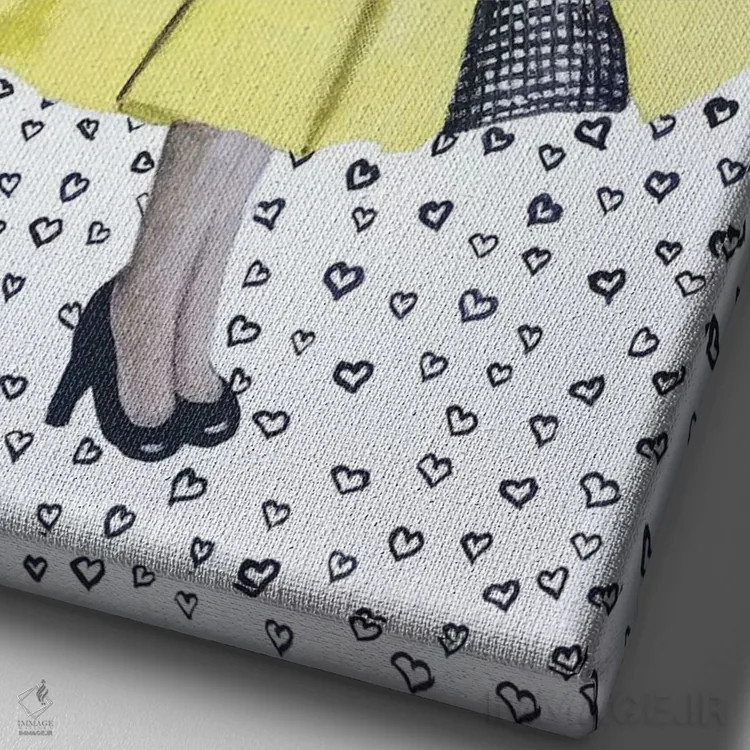 تابلو دکوراتیو شترمرغ مد روز اثر کوکو د پاریس - نمای نزدیک بافت بوم