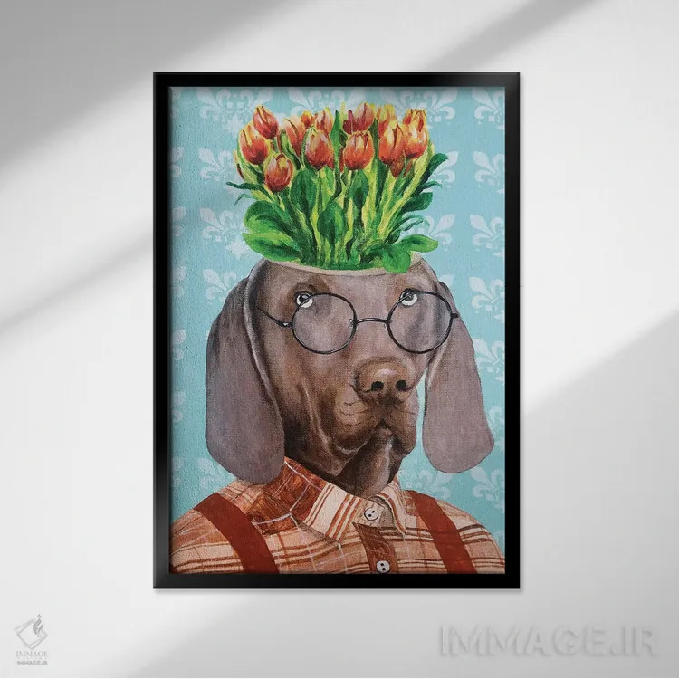 تابلو دکوراتیو وایمارانر با گل ها اثر کوکو د پاریس - نمای قابدار مشکی