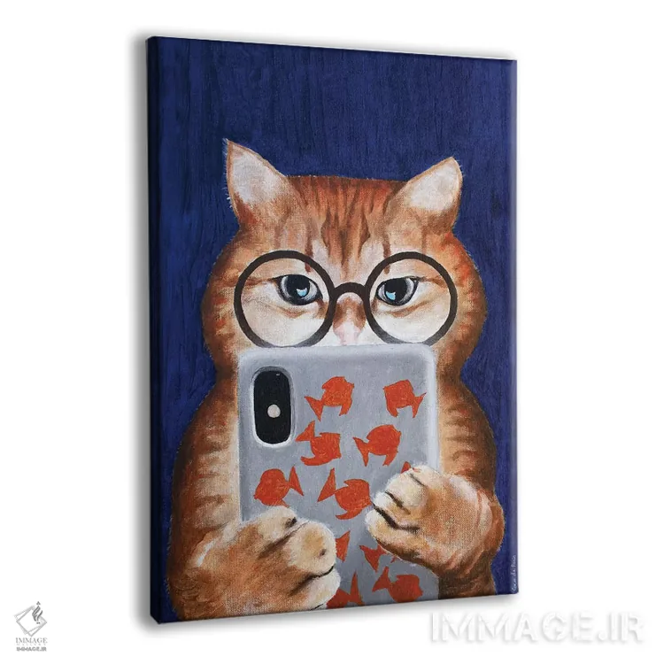 تابلو دکوراتیو گربه اینستاگرامی اثر کوکو د پاریس - نمای پرسپکتیو محصول