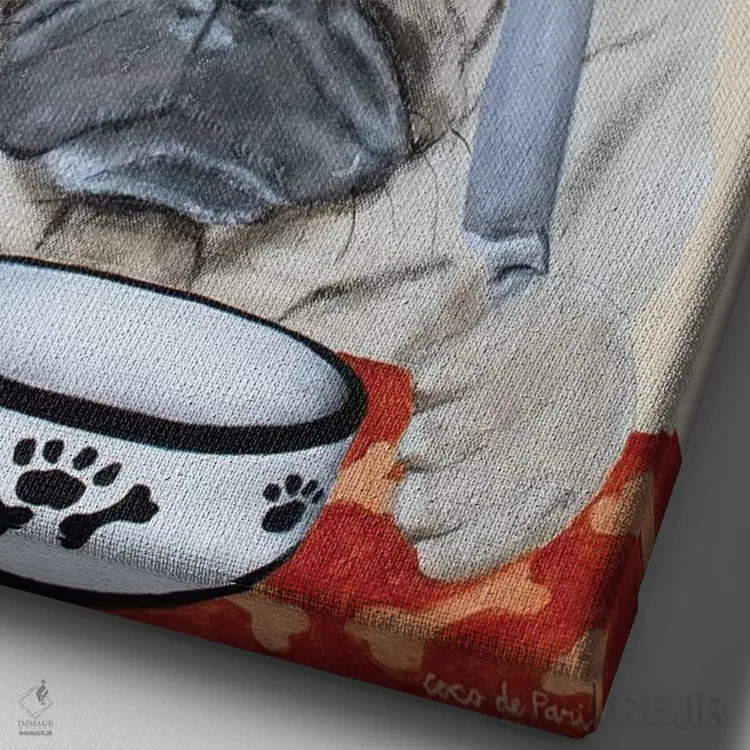 تابلو دکوراتیو زندگی پاگی اثر کوکو د پاریس - نمای نزدیک بافت بوم