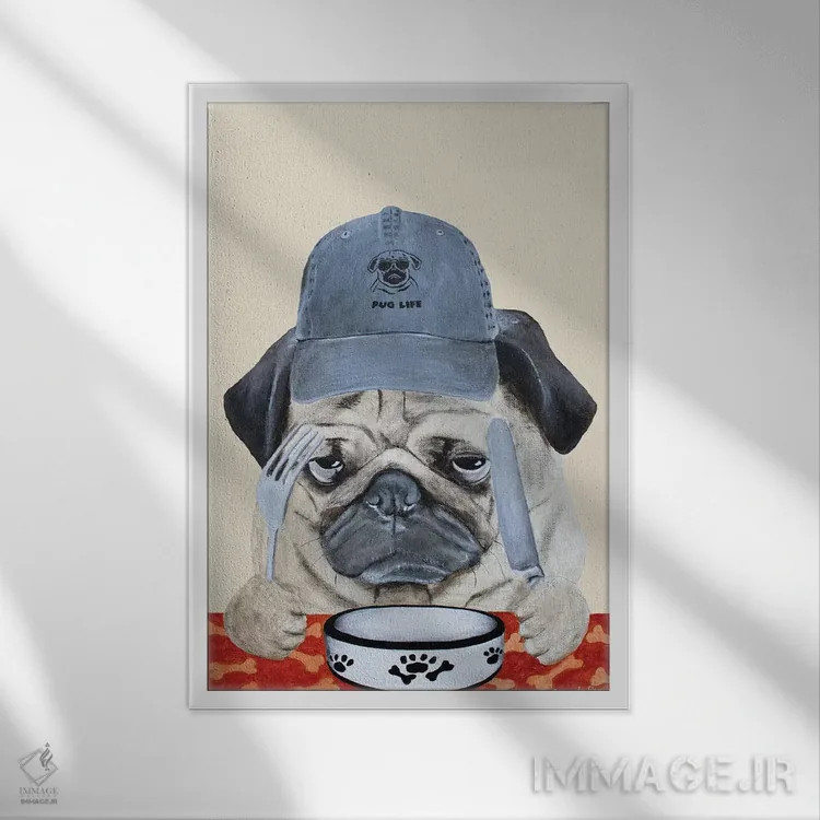 تابلو دکوراتیو زندگی پاگی اثر کوکو د پاریس - نمای قابدار سفید