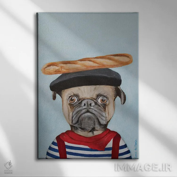 تابلو دکوراتیو پاگ فرانسوی اثر کوکو د پاریس - نمای روبهرو روی دیوار