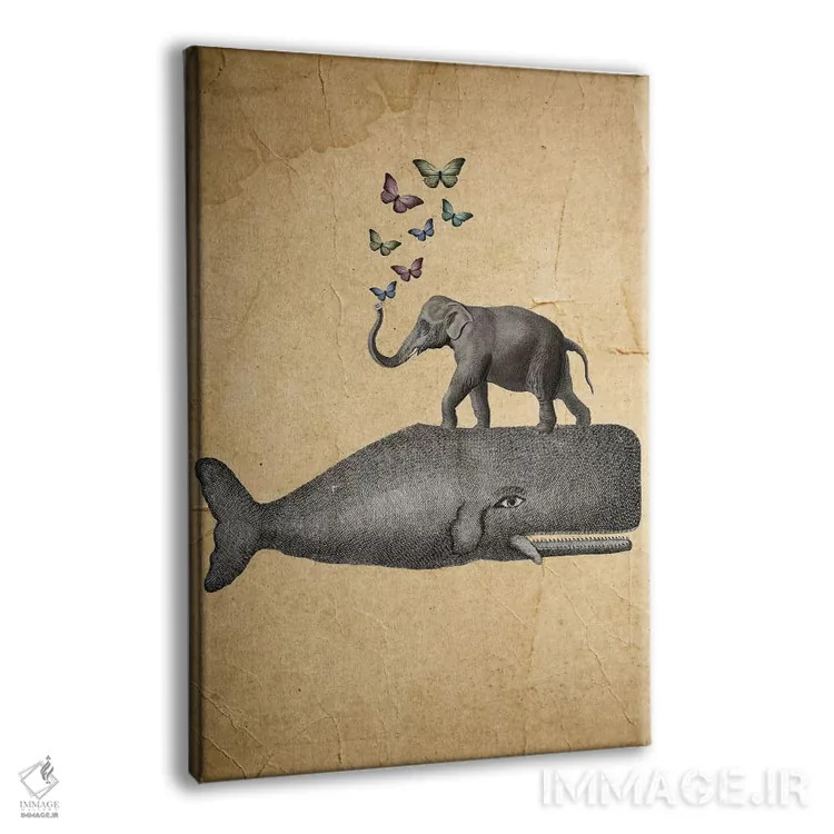 تابلو دکوراتیو فیل روی نهنگ اثر کوکو د پاریس - نمای پرسپکتیو محصول