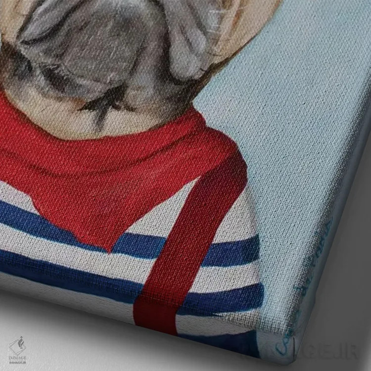 تابلو دکوراتیو پاگ فرانسوی اثر کوکو د پاریس - نمای نزدیک بافت بوم