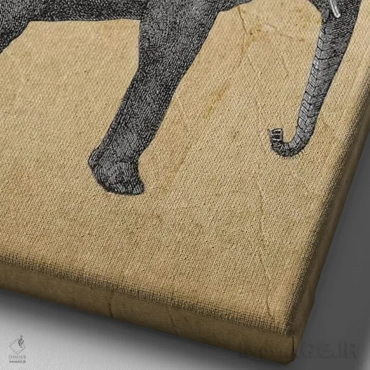 تابلو دکوراتیو فیل با برج ایفل اثر کوکو د پاریس - نمای نزدیک بافت بوم