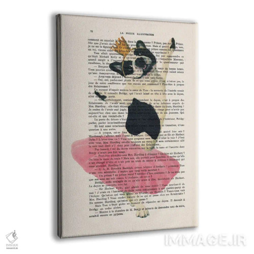 تابلو دکوراتیو بولداگ فرانسوی در حال رقص اثر کوکو د پاریس - نمای پرسپکتیو محصول