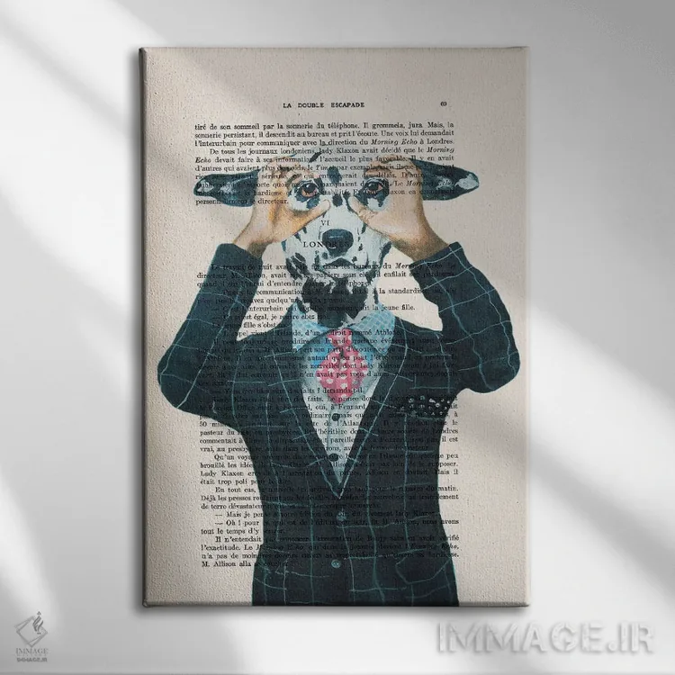 تابلو دکوراتیو دالماتین مراقب توست! اثر کوکو د پاریس - نمای روبهرو روی دیوار