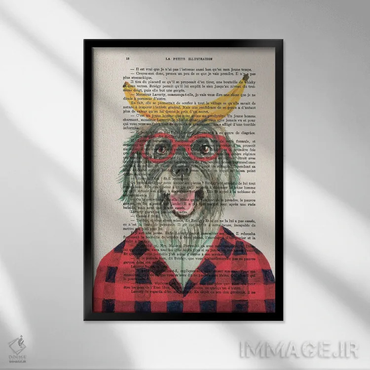 تابلو دکوراتیو سگ چوپان با موز ۲ اثر کوکو د پاریس - نمای قابدار مشکی