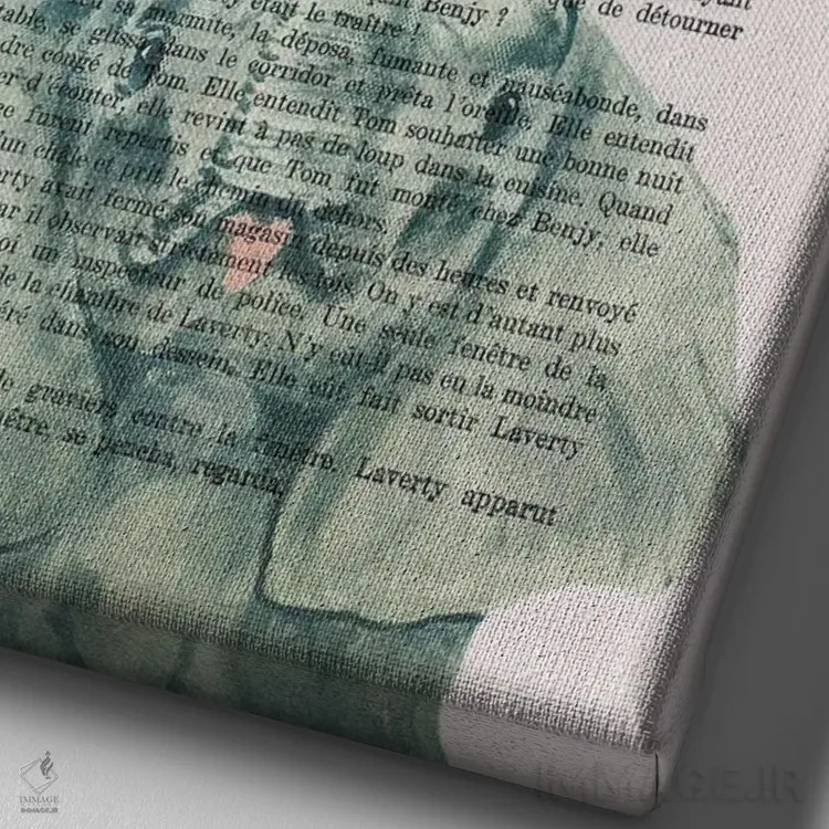 تابلو دکوراتیو فیل با آدامس بادکنکی ۲ اثر کوکو د پاریس - نمای نزدیک بافت بوم