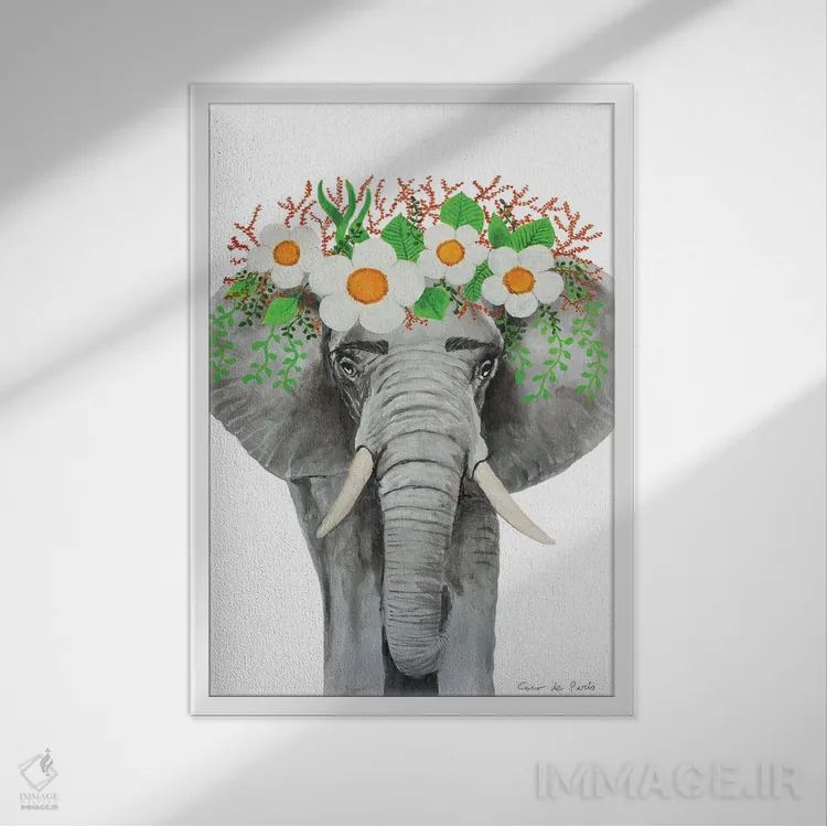 تابلو دکوراتیو فیل فریدا کالو اثر کوکو د پاریس - نمای قابدار سفید