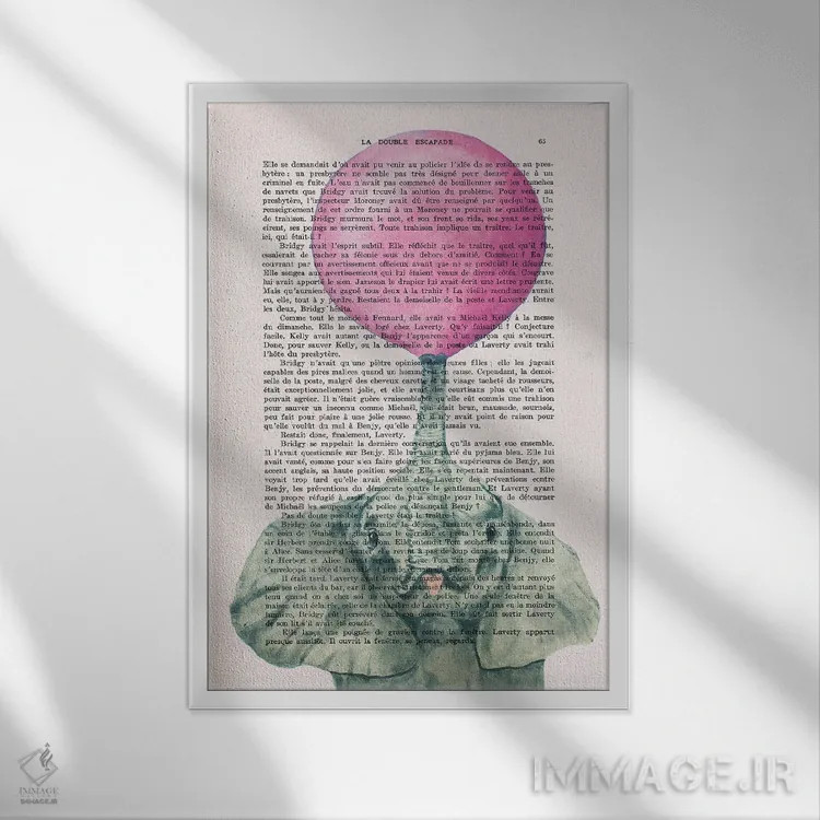 تابلو دکوراتیو فیل با آدامس بادکنکی ۲ اثر کوکو د پاریس - نمای قابدار سفید