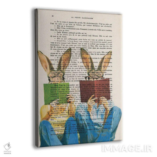 تابلو دکوراتیو خرگوش های کتاب خوان اثر کوکو د پاریس - نمای پرسپکتیو محصول