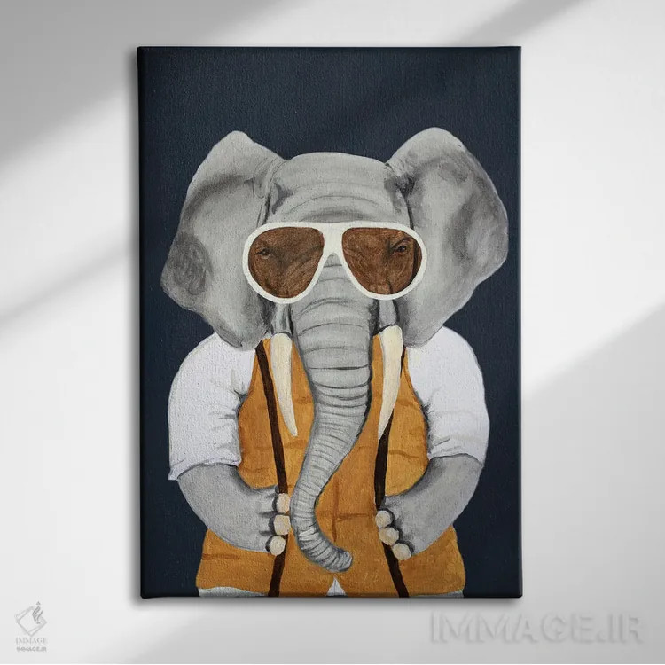 تابلو دکوراتیو مرد فیلی کلاسیک اثر کوکو د پاریس - نمای روبهرو روی دیوار