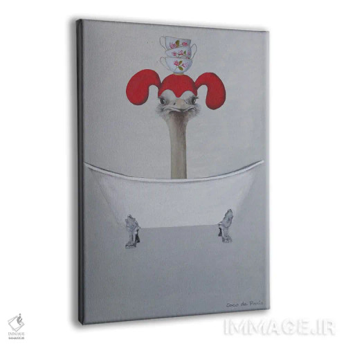 تابلو دکوراتیو شترمرغ در وان حمام اثر کوکو د پاریس - نمای پرسپکتیو محصول