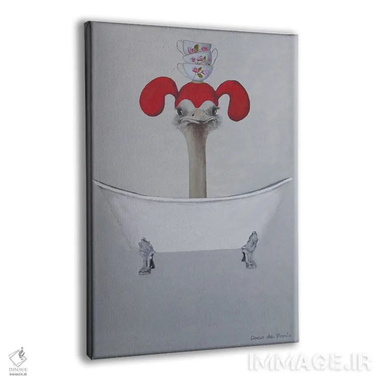 تابلو دکوراتیو شترمرغ در وان حمام اثر کوکو د پاریس - نمای پرسپکتیو محصول