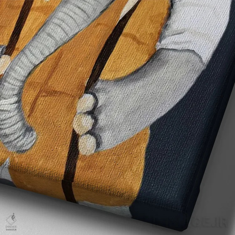 تابلو دکوراتیو مرد فیلی کلاسیک اثر کوکو د پاریس - نمای نزدیک بافت بوم