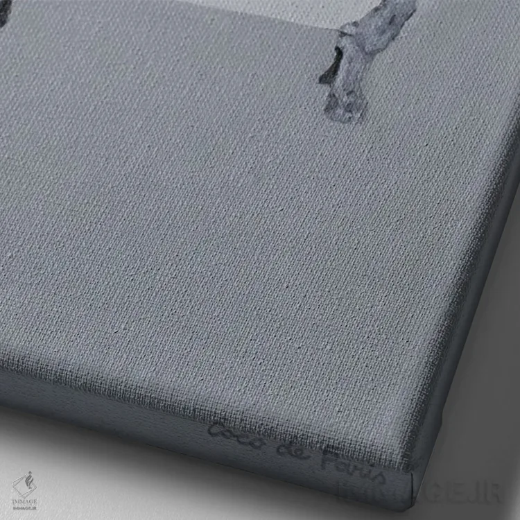 تابلو دکوراتیو زرافه در وان حمام اثر کوکو د پاریس - نمای نزدیک بافت بوم