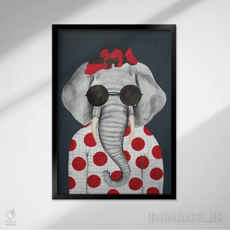 تابلو دکوراتیو زن فیلی کلاسیک اثر کوکو د پاریس - نمای قابدار مشکی