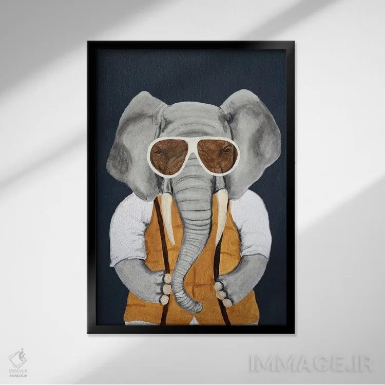 تابلو دکوراتیو مرد فیلی کلاسیک اثر کوکو د پاریس - نمای قابدار مشکی