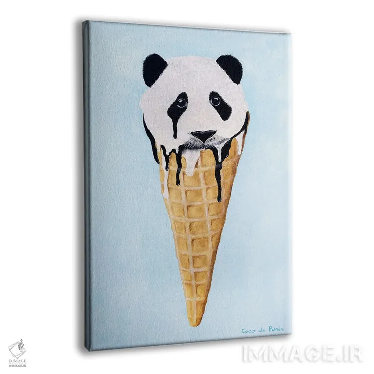 تابلو دکوراتیو پاندا بستنی خور اثر کوکو د پاریس - نمای پرسپکتیو محصول