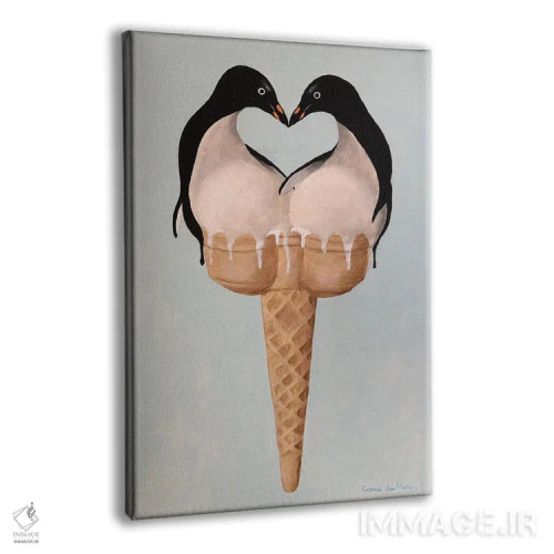 تابلو دکوراتیو عشق پنگوئن بستنی ای اثر کوکو د پاریس - نمای پرسپکتیو محصول