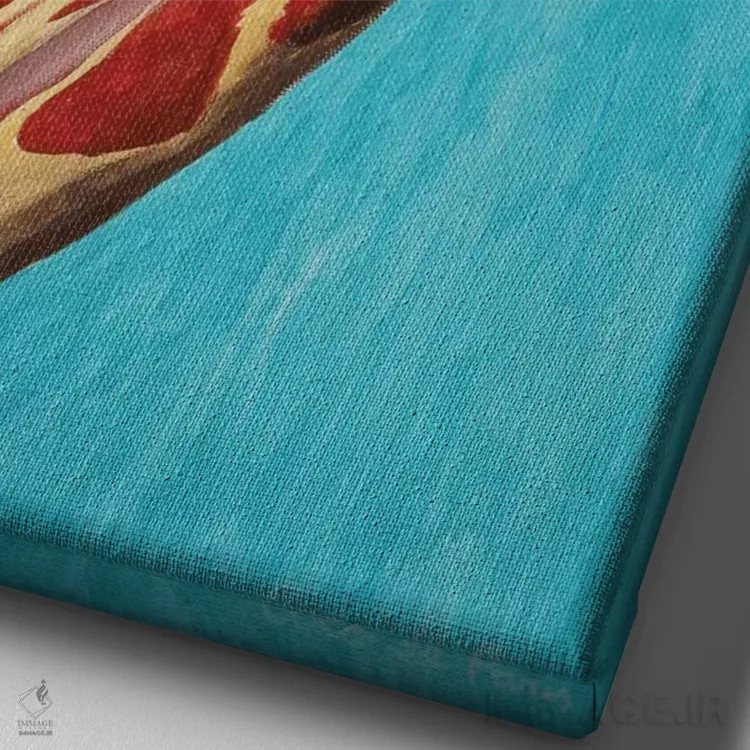 تابلو دکوراتیو زرافه با آدامس بادکنکی اثر کوکو د پاریس - نمای نزدیک بافت بوم