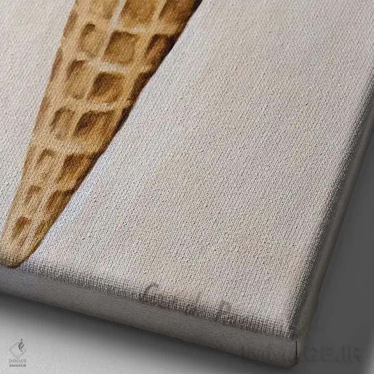 تابلو دکوراتیو گربه بستنی خور اثر کوکو د پاریس - نمای نزدیک بافت بوم