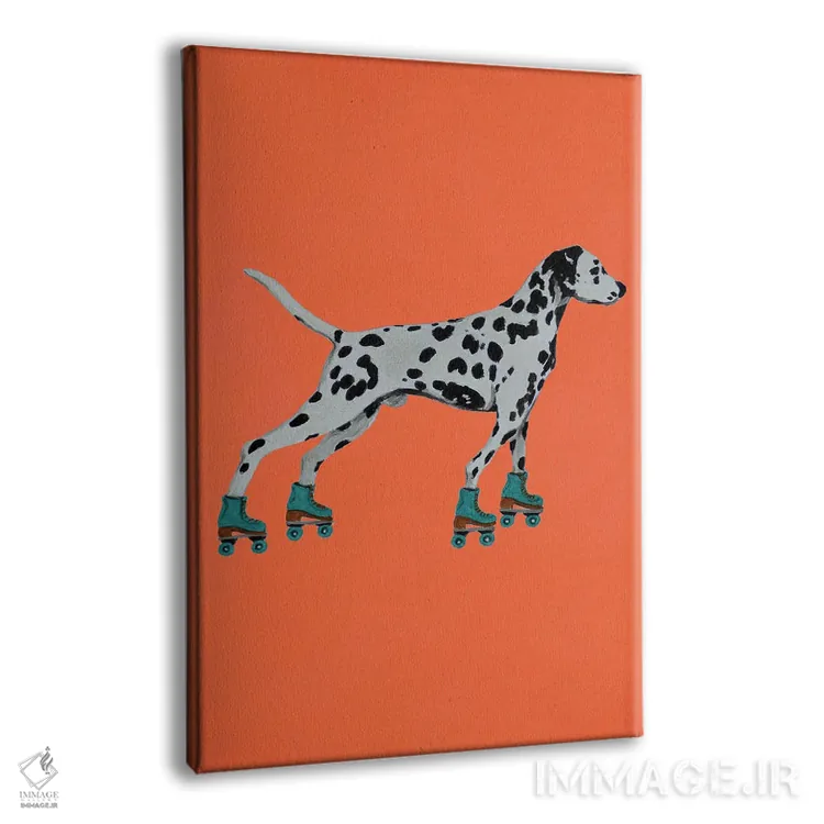 تابلو دکوراتیو دالماتین با کفش اسکیت اثر کوکو د پاریس - نمای پرسپکتیو محصول