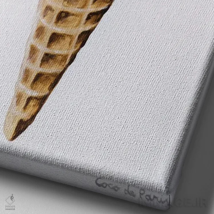 تابلو دکوراتیو پاگ بستنی خور اثر کوکو د پاریس - نمای نزدیک بافت بوم