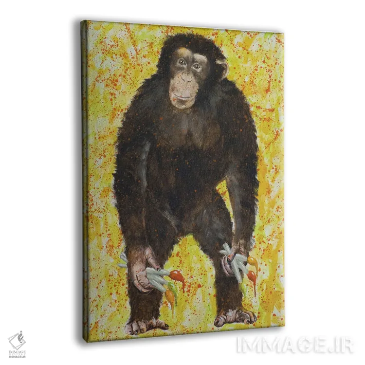 تابلو دکوراتیو میمون هنرمند اثر کوکو د پاریس - نمای پرسپکتیو محصول