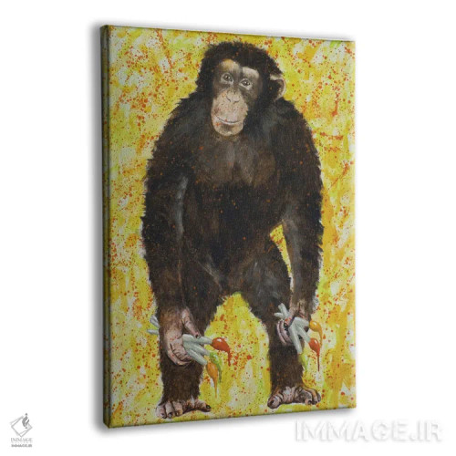 تابلو دکوراتیو میمون هنرمند اثر کوکو د پاریس - نمای پرسپکتیو محصول