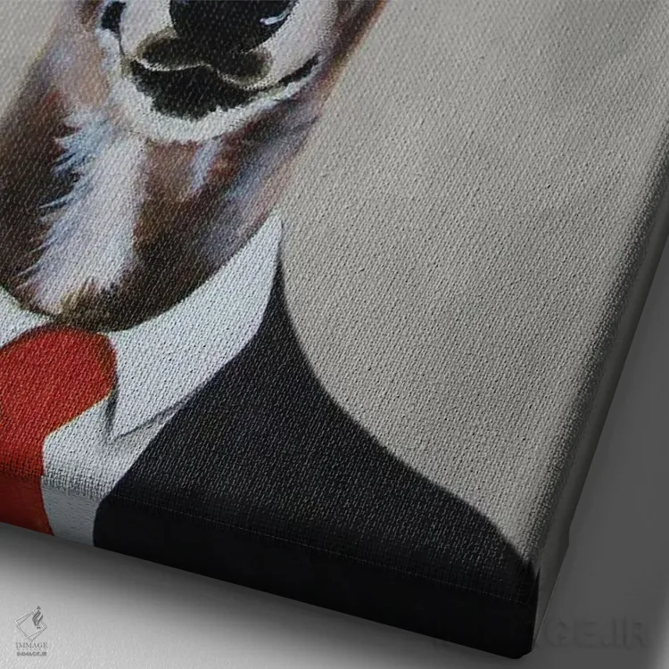 تابلو دکوراتیو گریهاند با درخت اثر کوکو د پاریس - نمای نزدیک بافت بوم