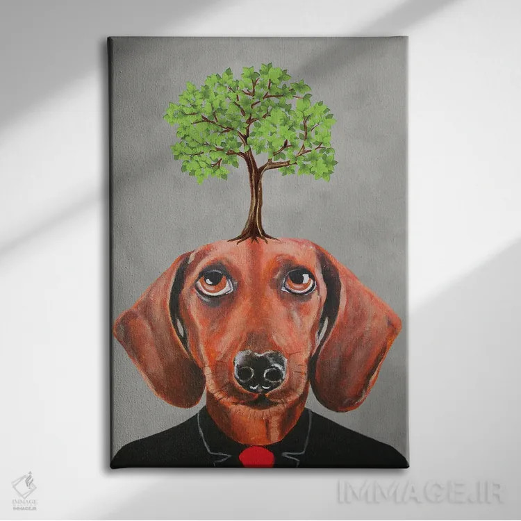 تابلو دکوراتیو داشوند با درخت اثر کوکو د پاریس - نمای روبهرو روی دیوار