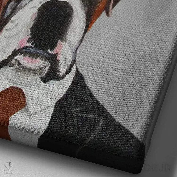 تابلو دکوراتیو باکسر با درخت اثر کوکو د پاریس - نمای نزدیک بافت بوم