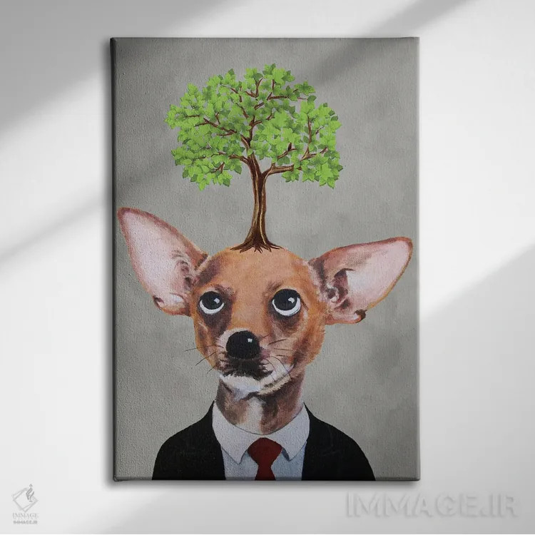 تابلو دکوراتیو چی واوا با درخت اثر کوکو د پاریس - نمای روبهرو روی دیوار