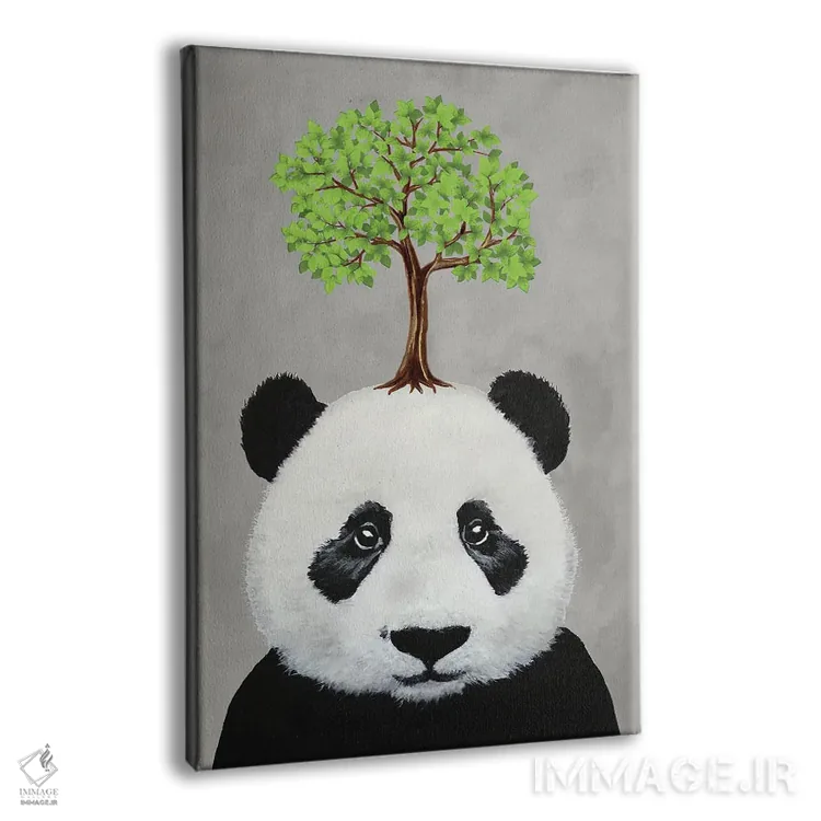 تابلو دکوراتیو پاندا با یک درخت اثر کوکو د پاریس - نمای پرسپکتیو محصول