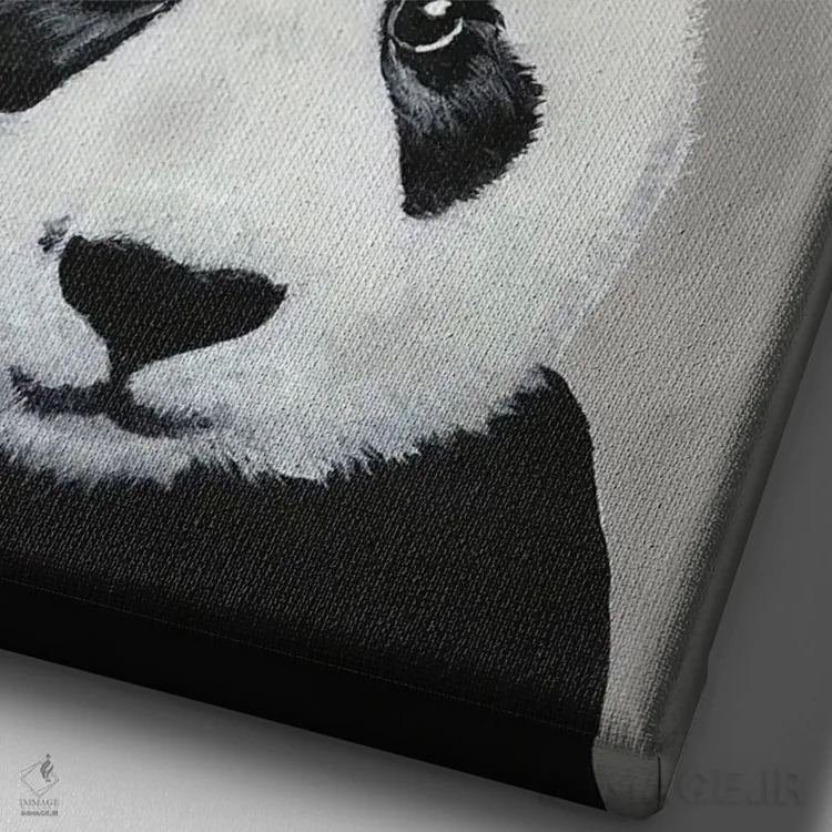 تابلو دکوراتیو پاندا با یک درخت اثر کوکو د پاریس - نمای نزدیک بافت بوم