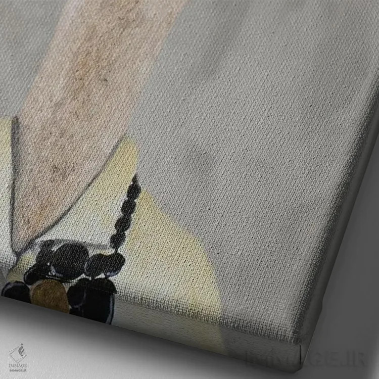 تابلو دکوراتیو شترمرغ ایرس اپفل با یک درخت اثر کوکو د پاریس - نمای نزدیک بافت بوم