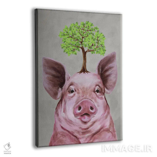 تابلو دکوراتیو خوک با یک درخت اثر کوکو د پاریس - نمای پرسپکتیو محصول