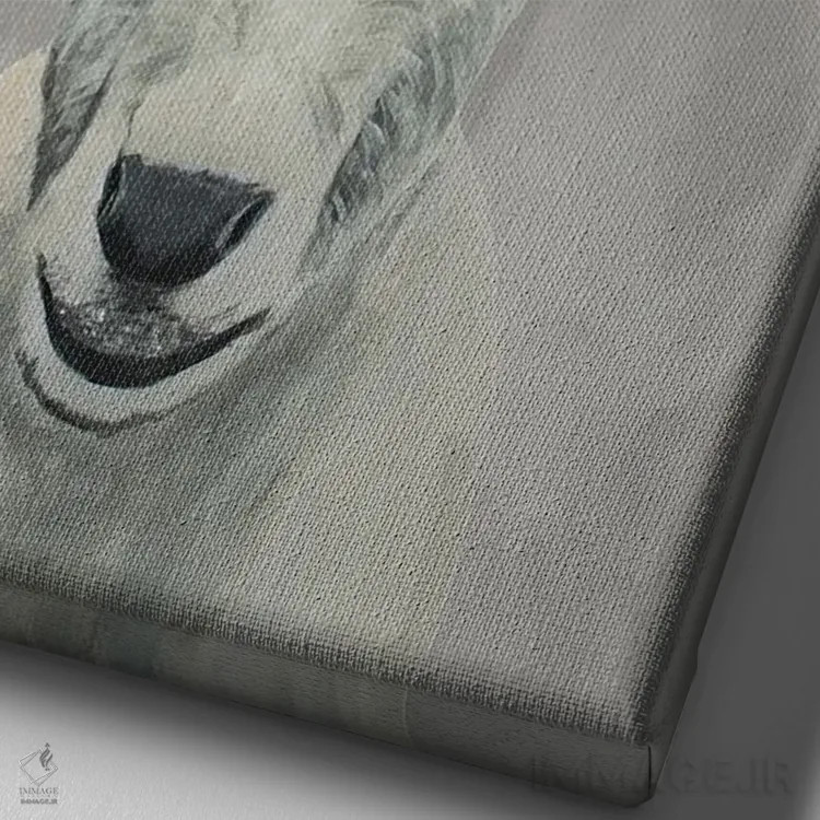 تابلو دکوراتیو بز با یک درخت اثر کوکو د پاریس - نمای نزدیک بافت بوم