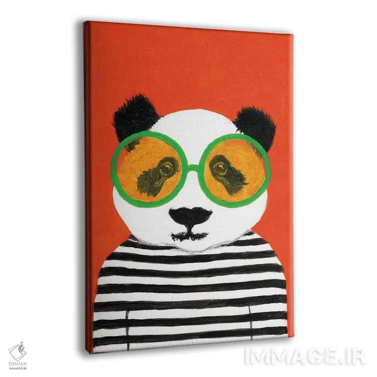 تابلو دکوراتیو پاندا راه راه اثر کوکو د پاریس - نمای پرسپکتیو محصول