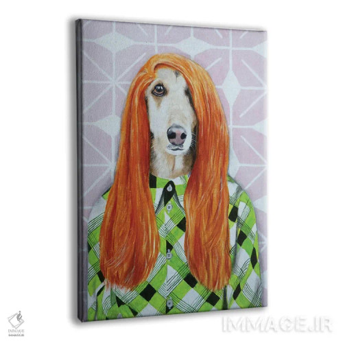 تابلو دکوراتیو سگ افغان رترو اثر کوکو د پاریس - نمای پرسپکتیو محصول