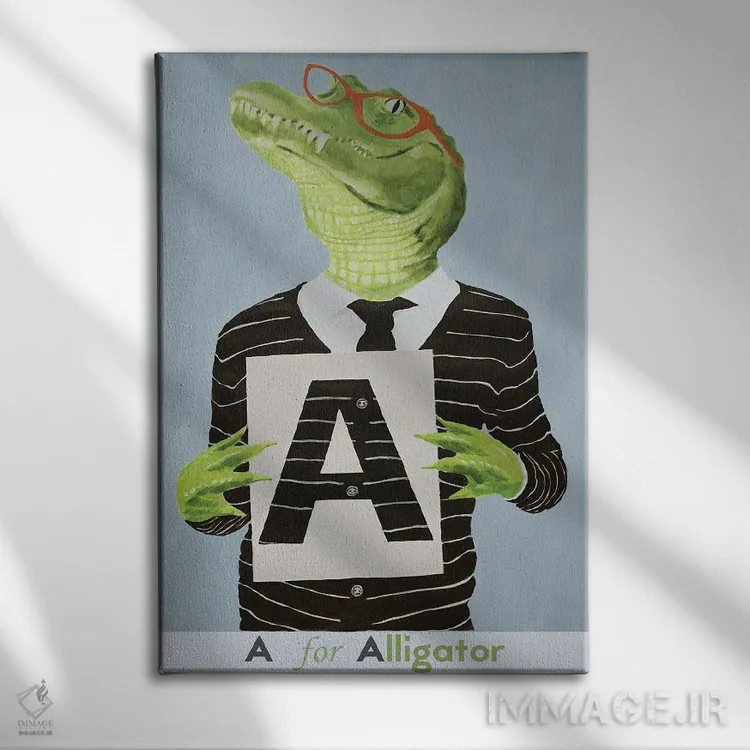 تابلو دکوراتیو A برگرفته از تمساح اثر کوکو د پاریس - نمای روبهرو روی دیوار