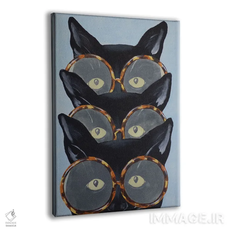 تابلو دکوراتیو سه گربه اثر کوکو د پاریس - نمای پرسپکتیو محصول