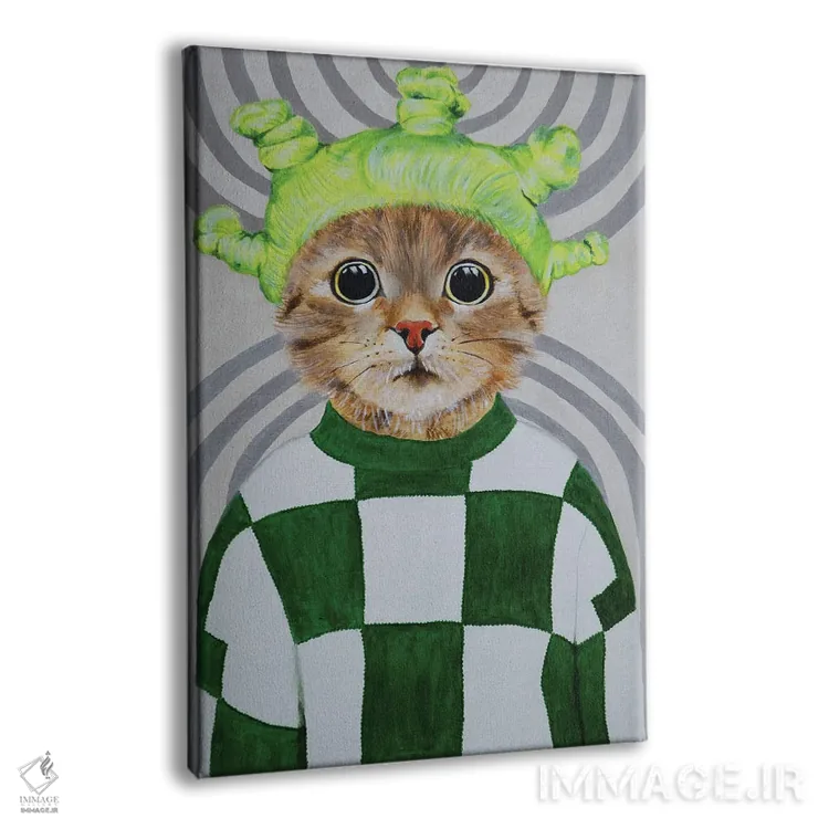 تابلو دکوراتیو گربه رترو اثر کوکو د پاریس - نمای پرسپکتیو محصول