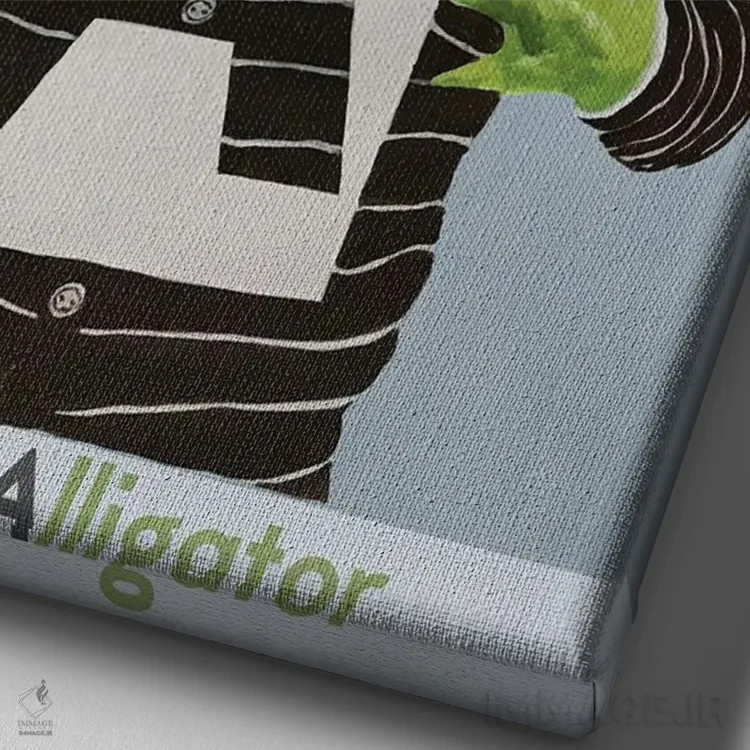 تابلو دکوراتیو A برگرفته از تمساح اثر کوکو د پاریس - نمای نزدیک بافت بوم