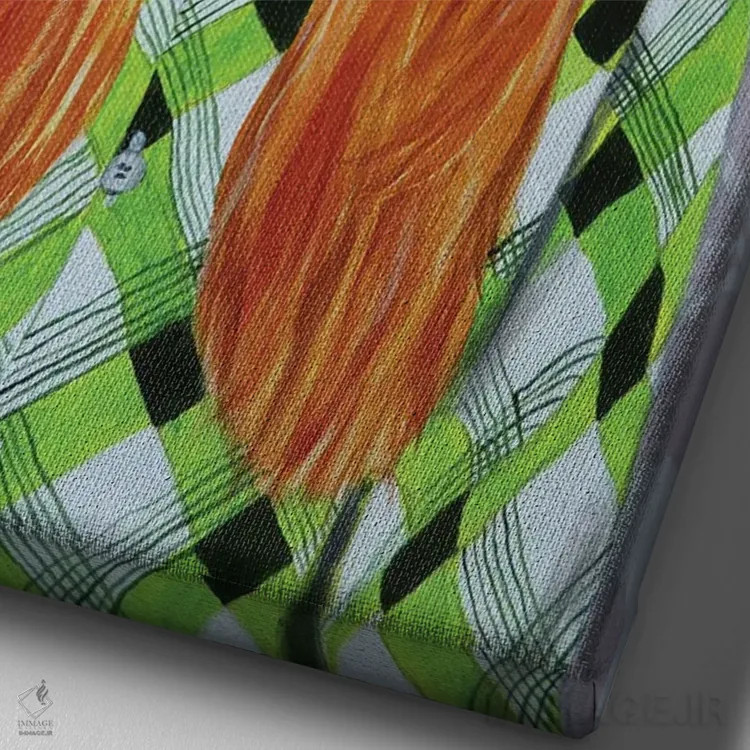 تابلو دکوراتیو سگ افغان رترو اثر کوکو د پاریس - نمای نزدیک بافت بوم