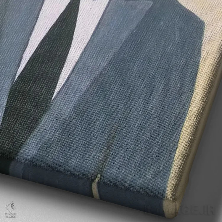 تابلو دکوراتیو گوزن نقاب دار اثر کوکو د پاریس - نمای نزدیک بافت بوم