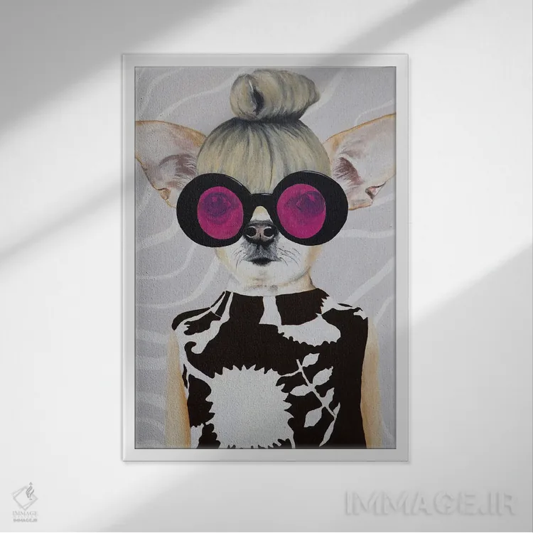 تابلو دکوراتیو چی واوا رترو اثر کوکو د پاریس - نمای قابدار سفید